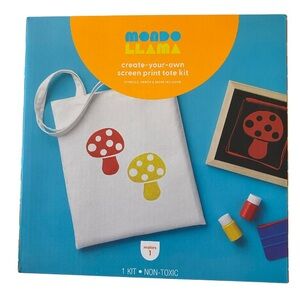 Mondo Llama Create Your Own Screen Print Tote Kit NEW